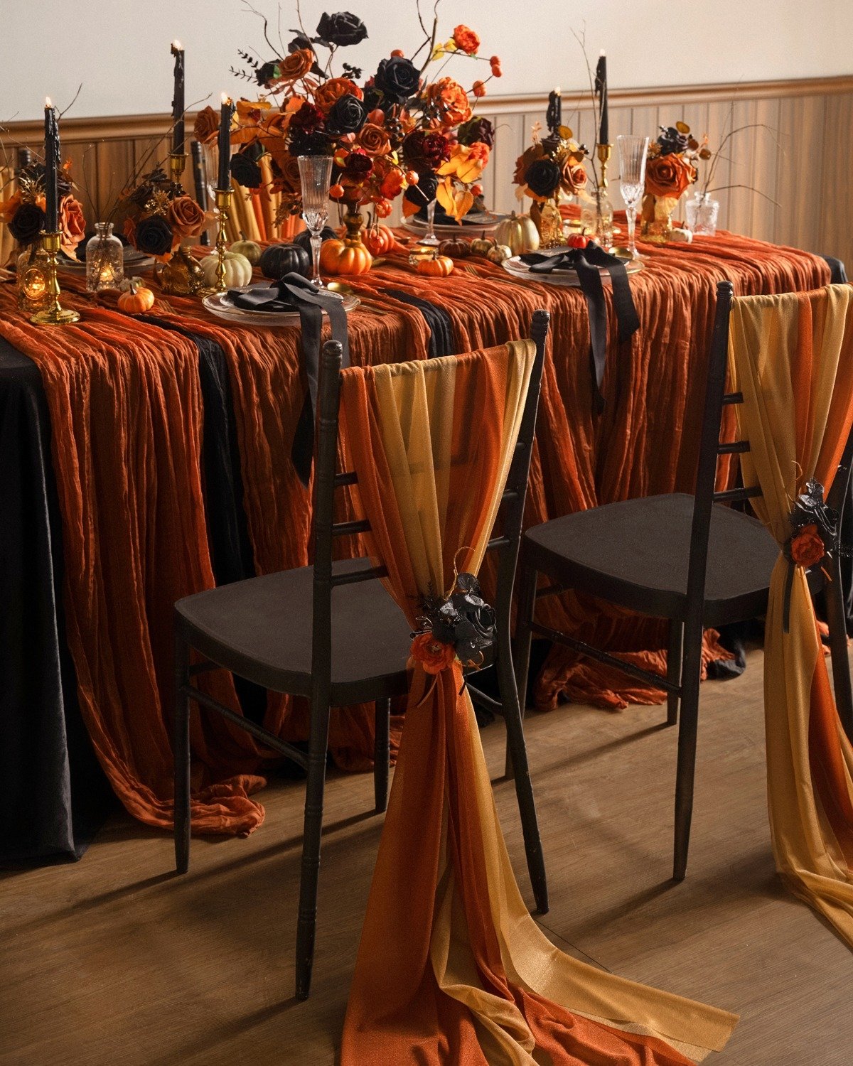 Halloween Table Setting Without Orange and Black
