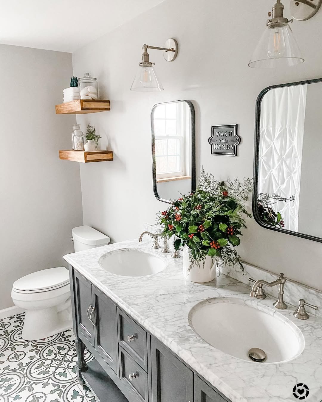 Harvest Decor on a Gray Vanity