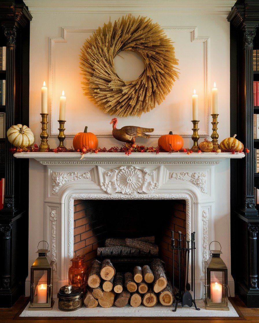 Harvest Fireplace in Vintage Style