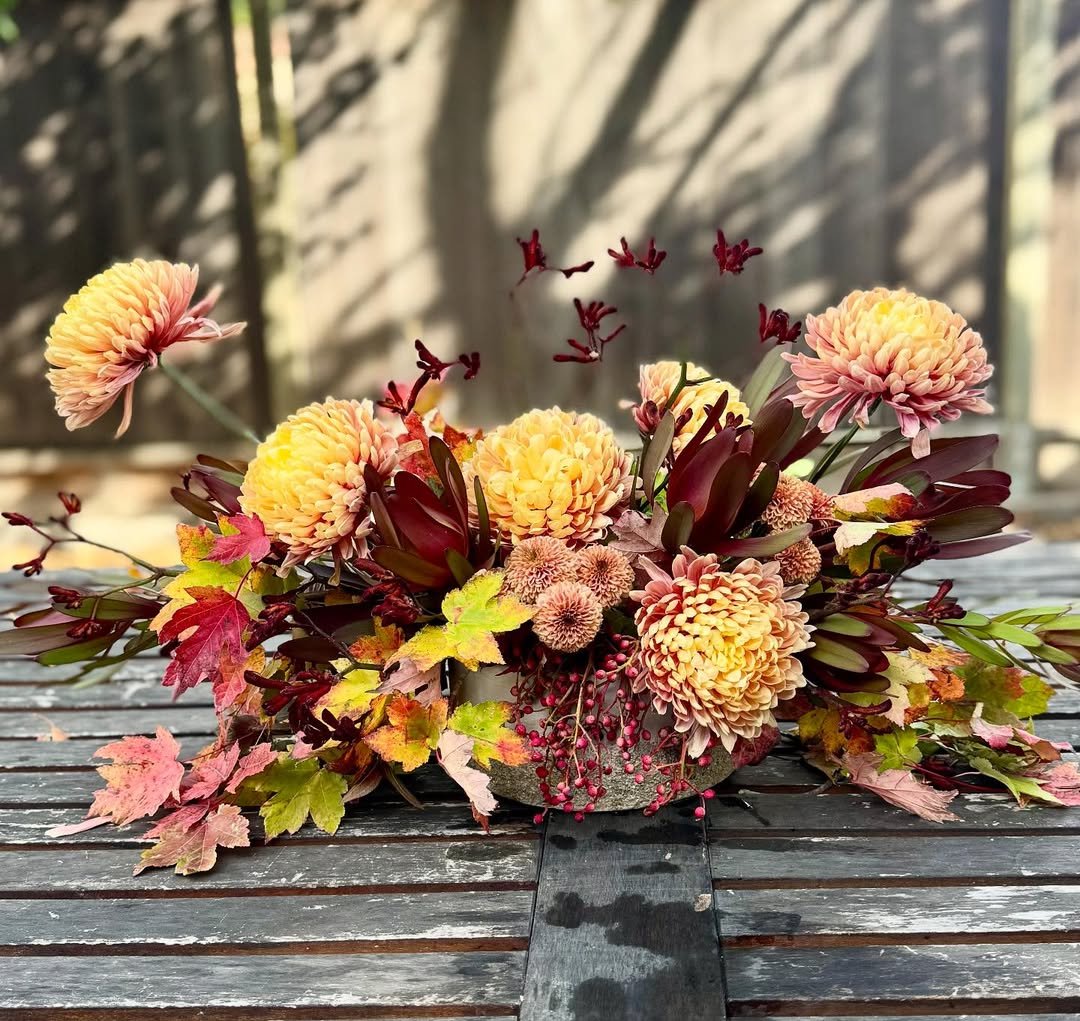 Harvest Runner with Chrysanthemums
