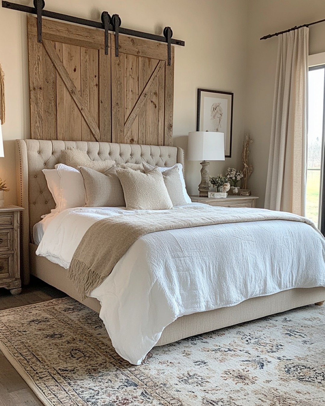 Headboard With Barn Door Style