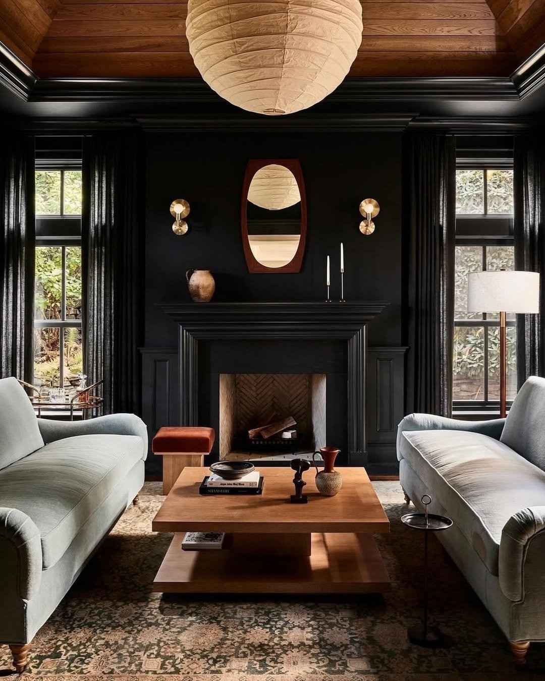Hearth Beneath a Wood Ceiling