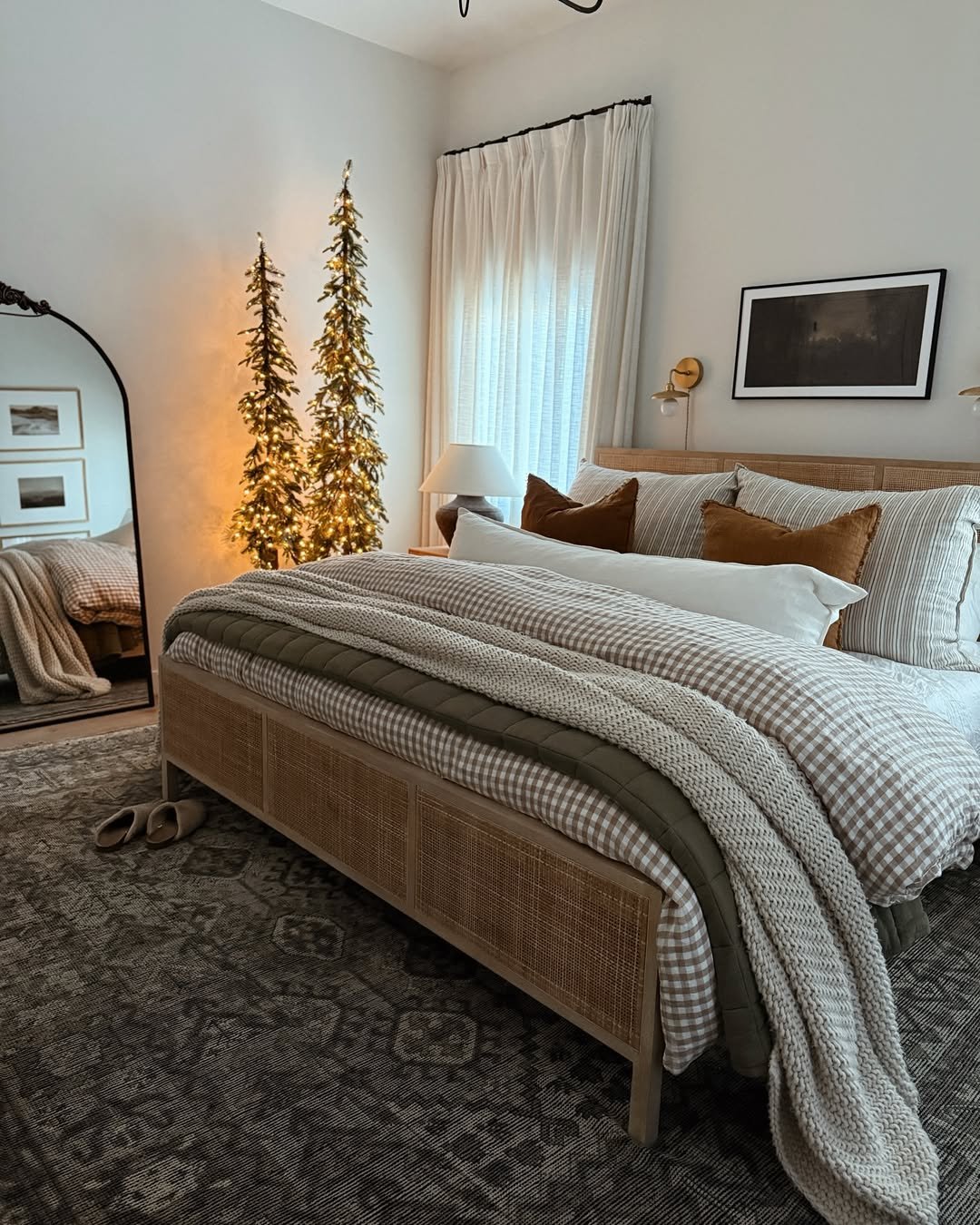 Holiday Bedroom Layering in Warm Minimal Style