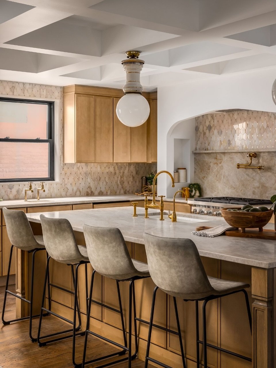 Honey Wood Kitchen Island