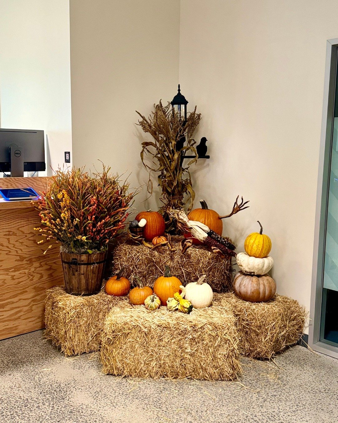 Indoor Hay Bale Corner