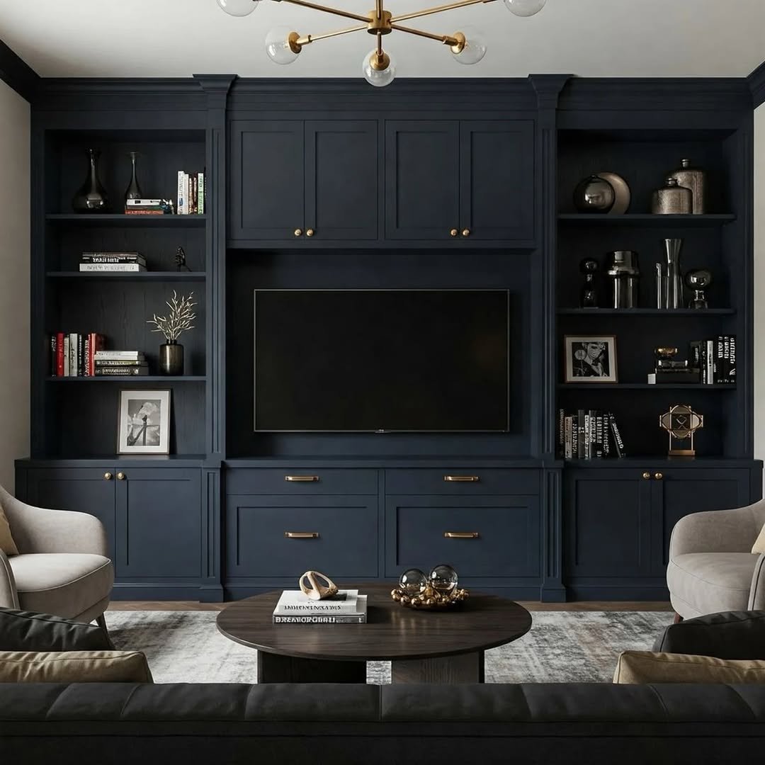 Ink Navy Entertainment Wall