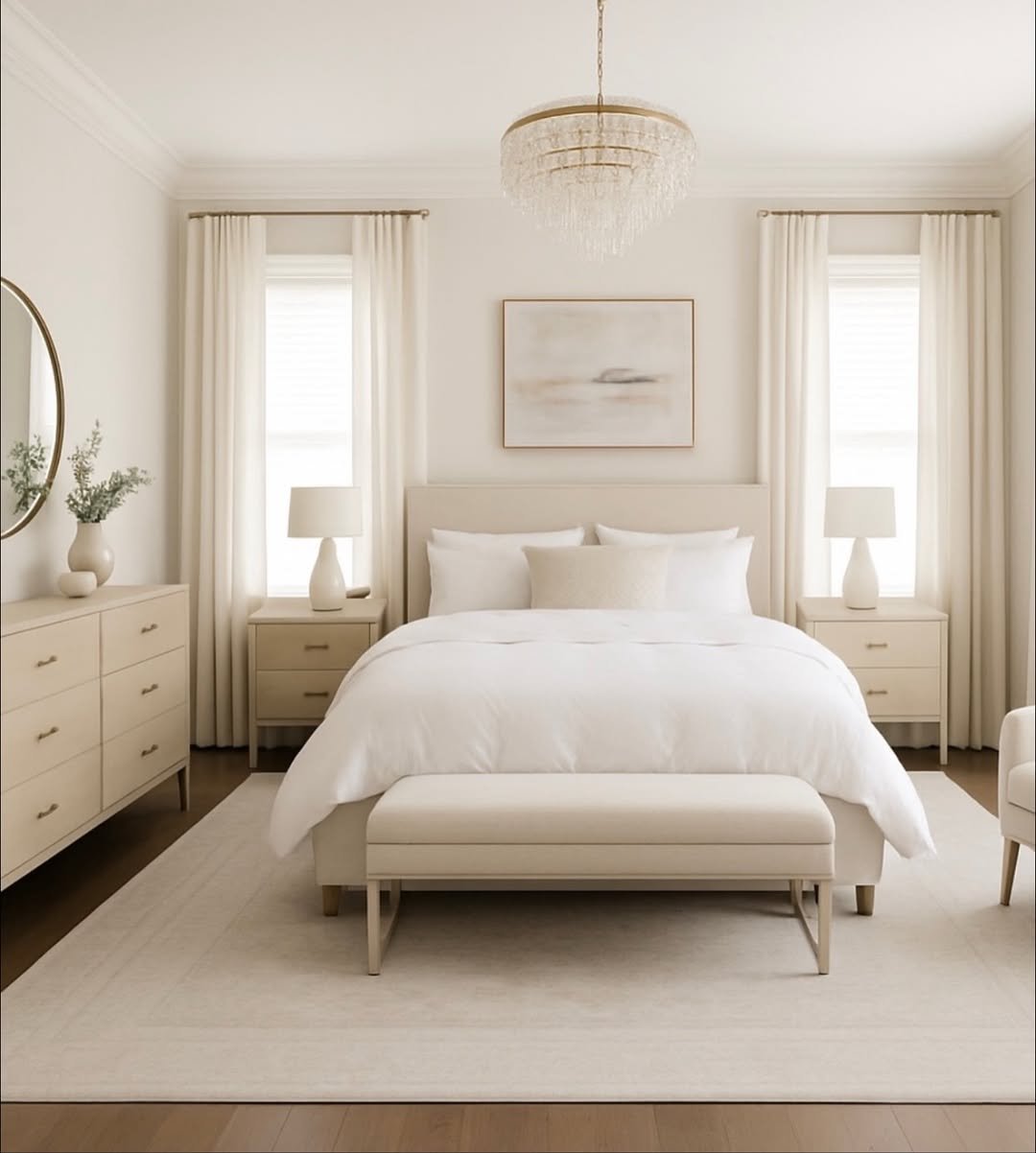 Ivory Bedroom Symmetry