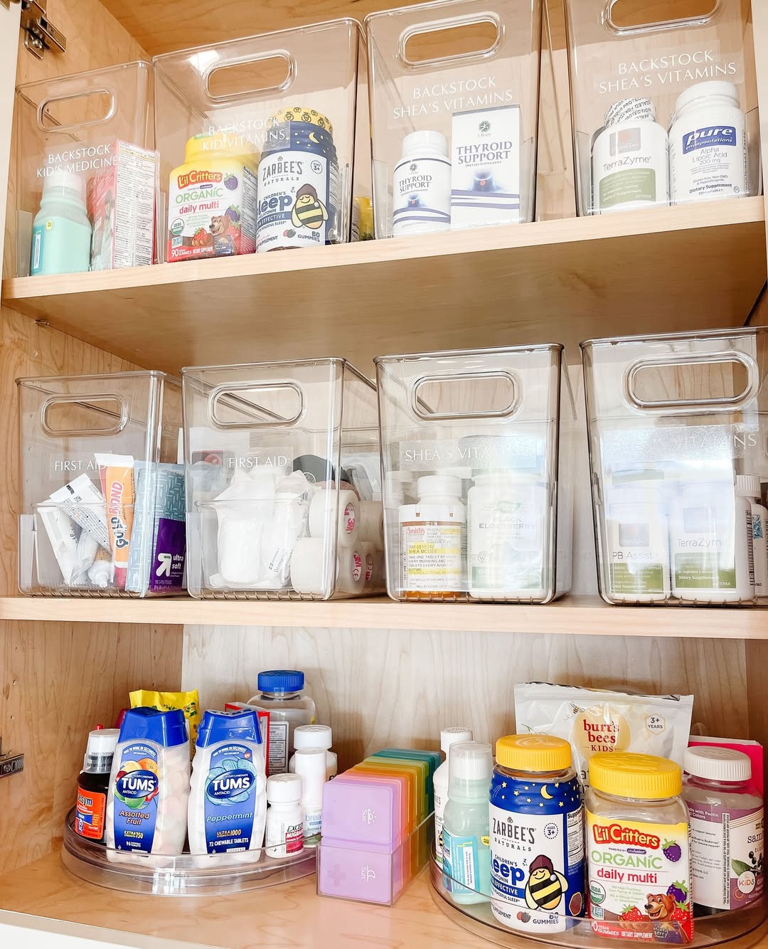 Labeled Backstock Bins