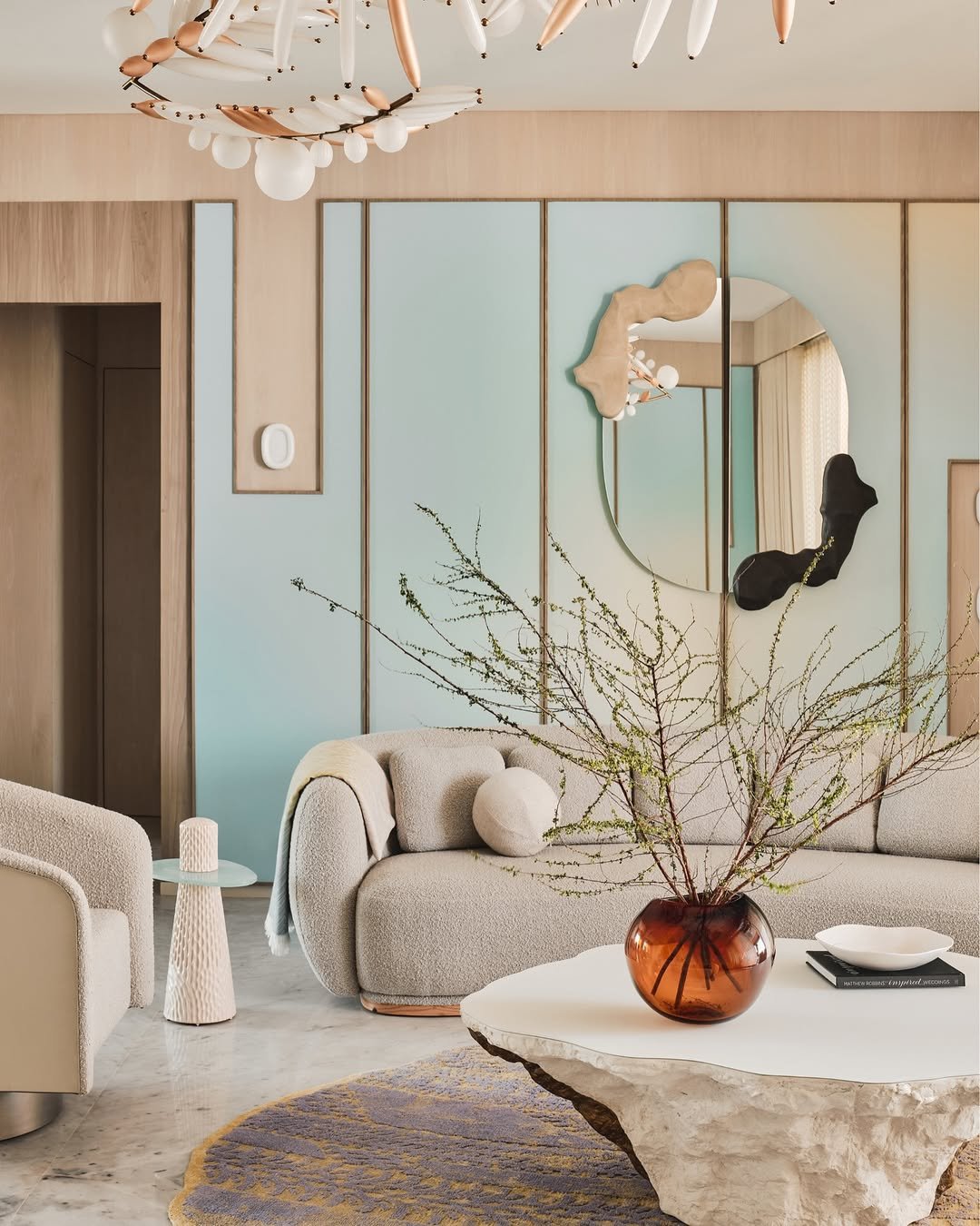 Large Irregular Cloud Mirror in Natural Matte
