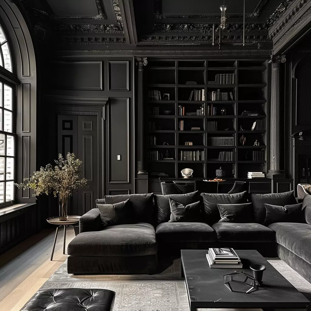 Library with Dark Academia Style