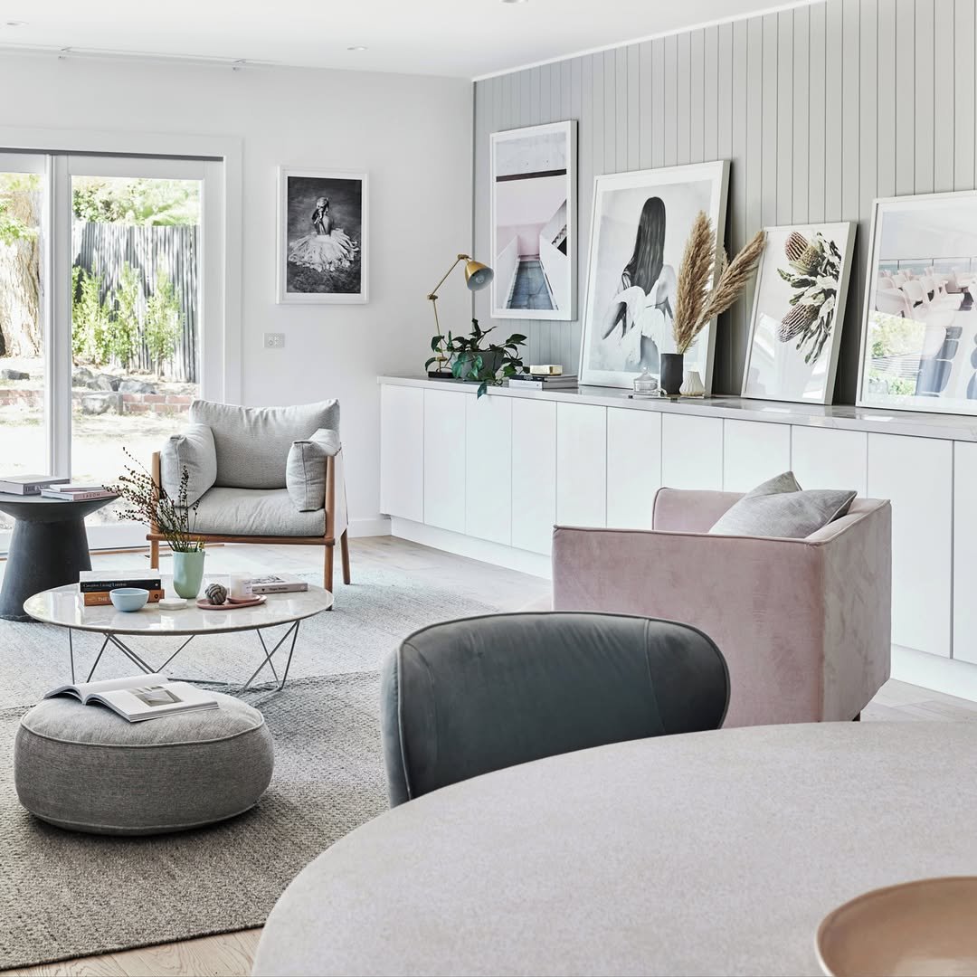 Long Low Plywood Scandi Sideboard with Open Cubbies