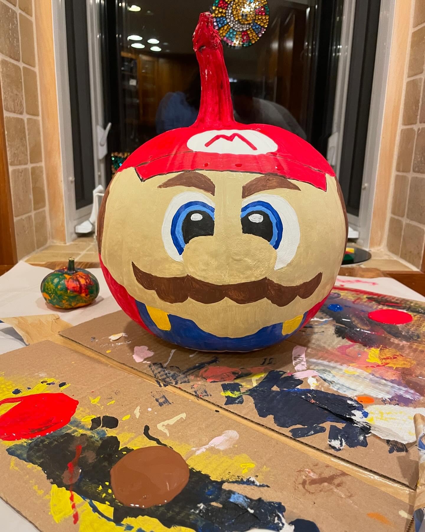 Mario Painted Pumpkin