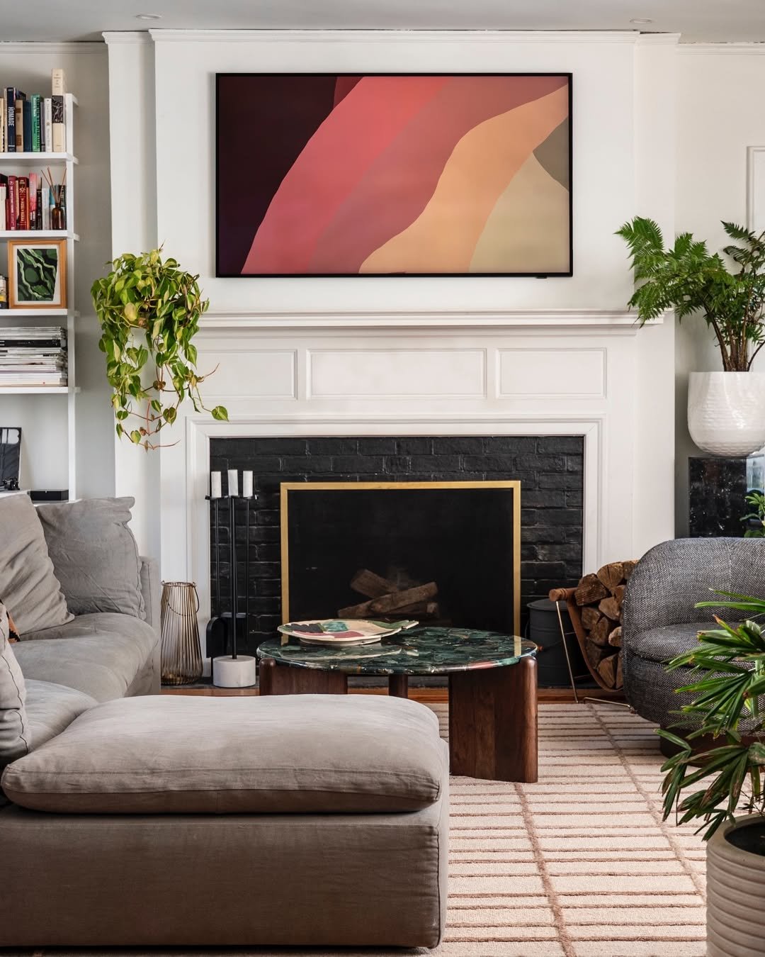 Modern Fireplace Rug Styling