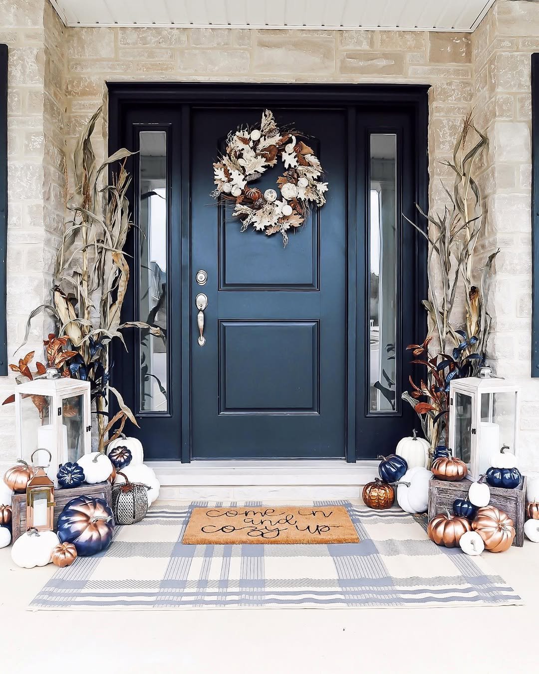 Moody Blue Autumn Porch
