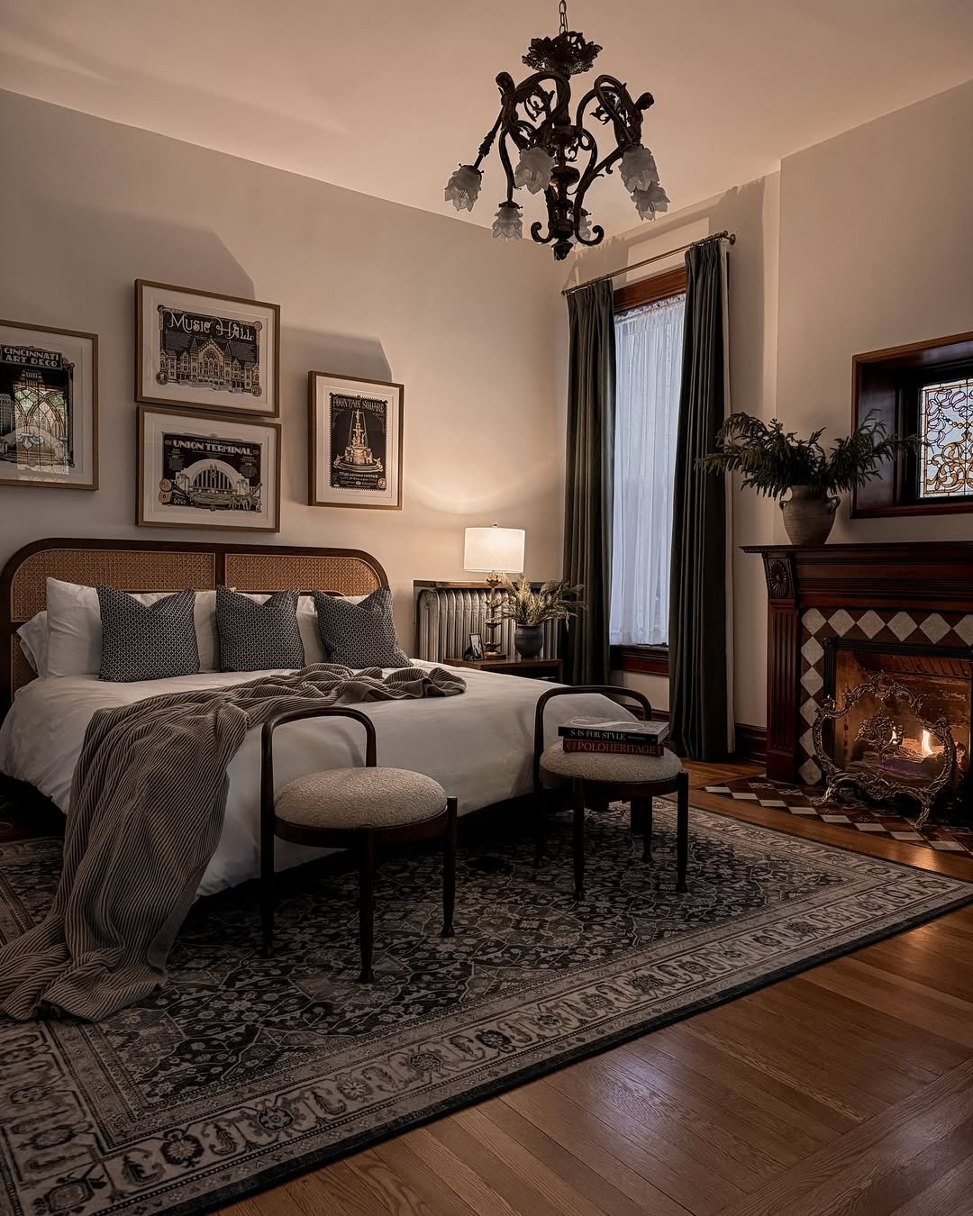 Moody Victorian Bedroom Fireplace