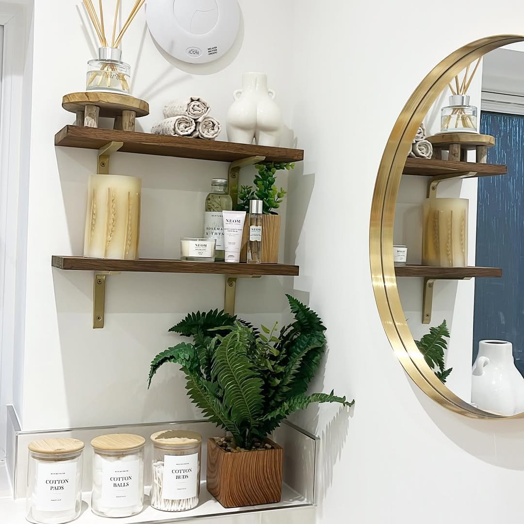 Narrow Vertical Wood Shelving