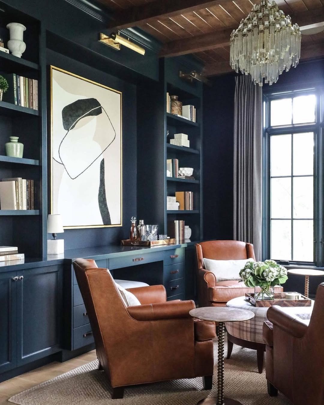 Navy and Brass Workspace