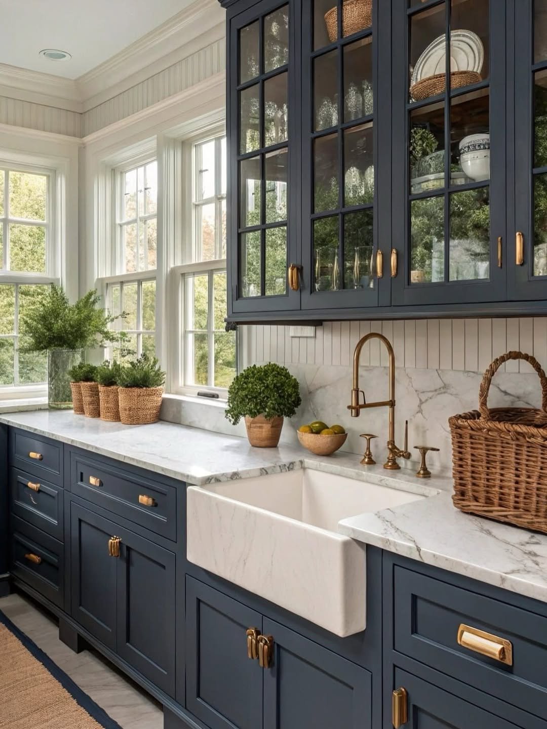 Navy Built-In Cabinetry