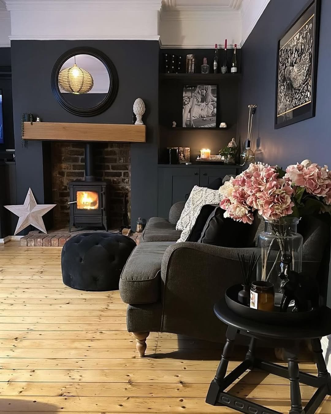 Navy Fireside Room