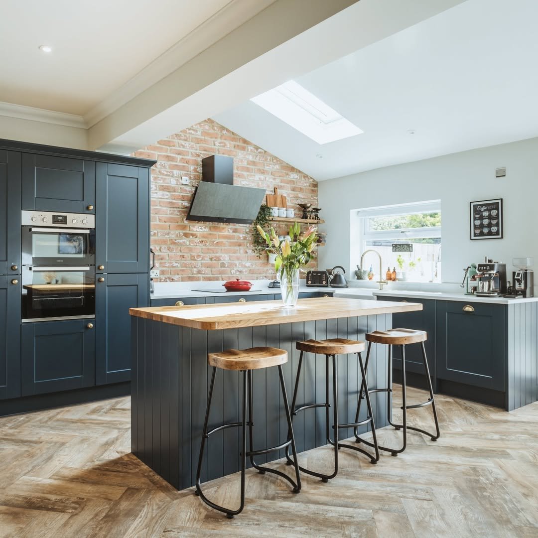 Navy Glam Kitchen Island