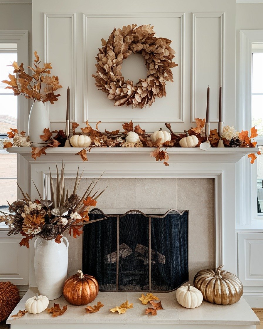 Neutral Autumn Mantel