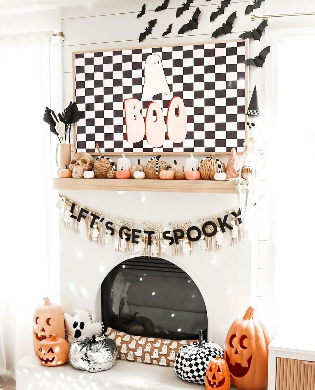 Neutral Couch-Matching Halloween Decor