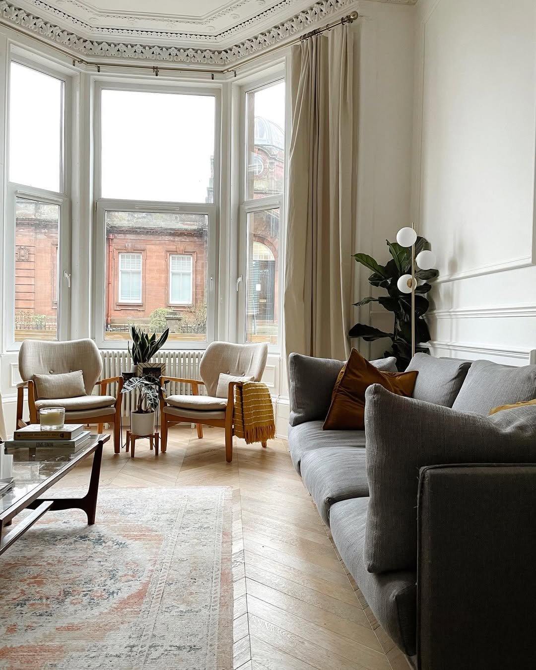 Neutral Floor-Length Linen Drapes