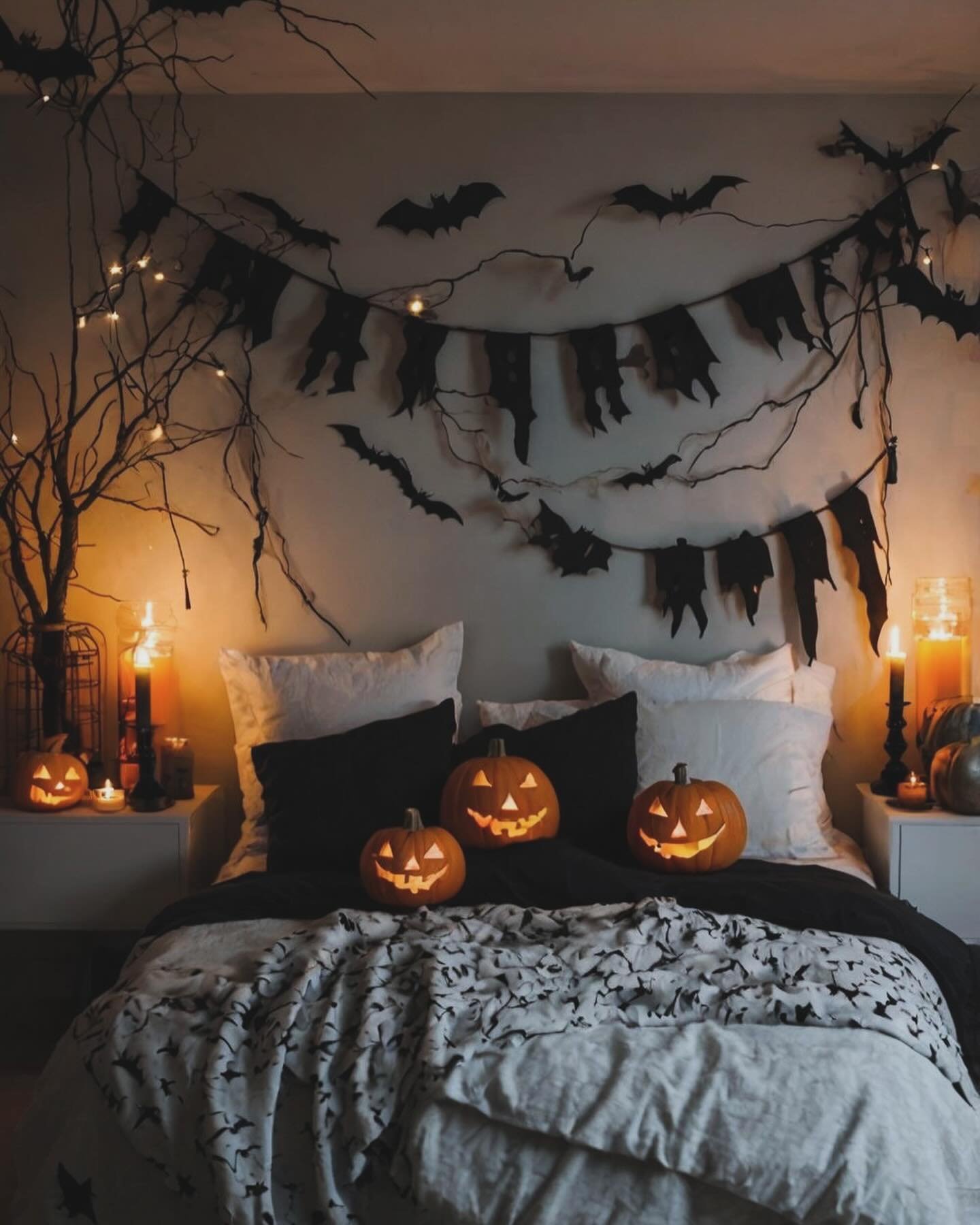 Nighttime Bed Styling for Photography