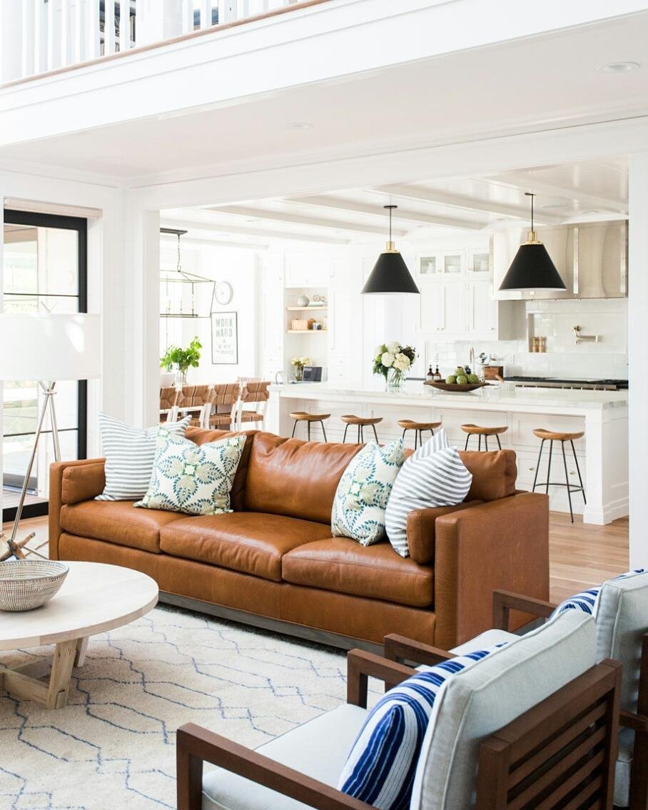 Open Plan Cognac Kitchen