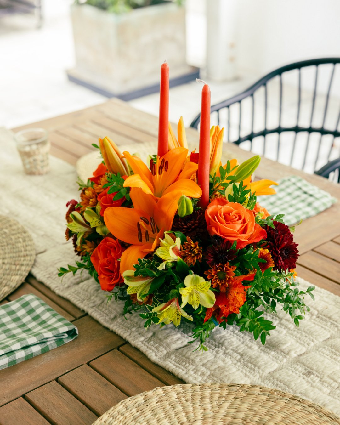 Orange Lily Candle Display