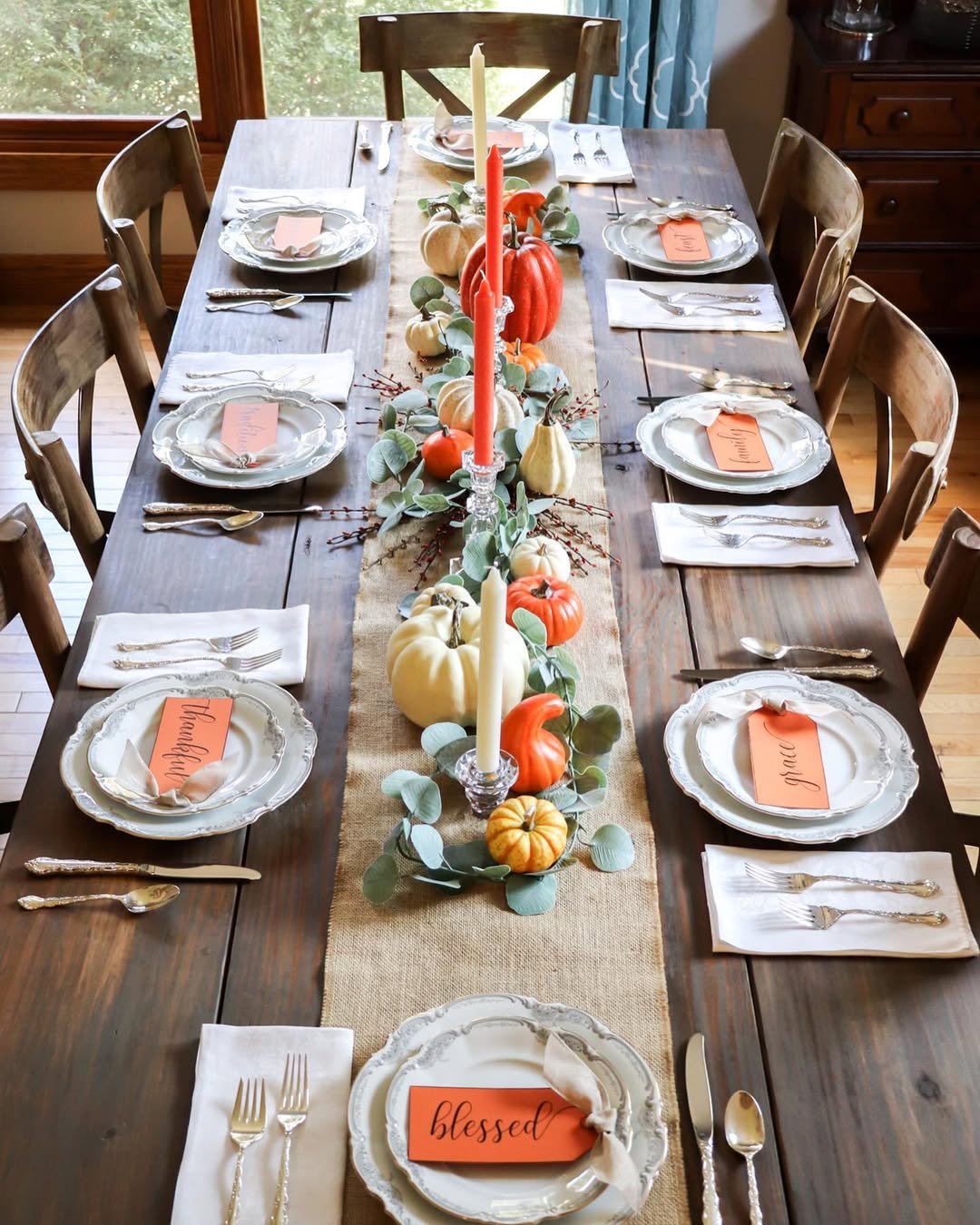 Orange Tags on Burlap