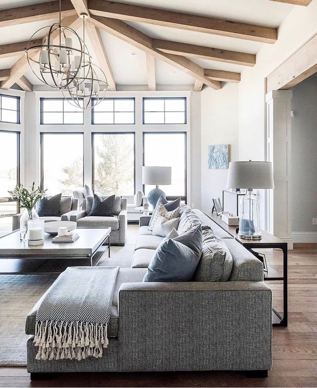 Orb Chandelier Gray Lounge