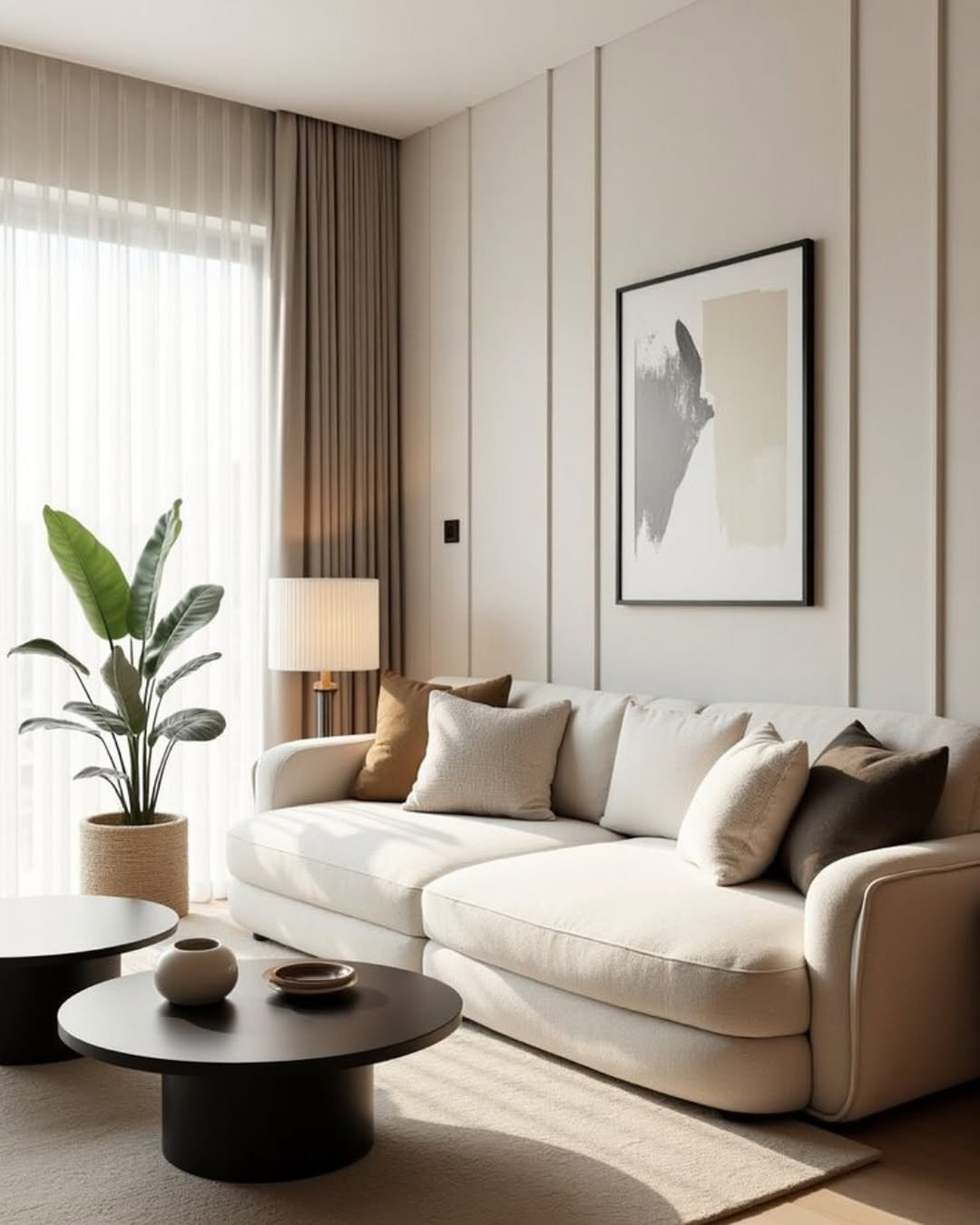 Oversized Curved Sand Boucle Sofa