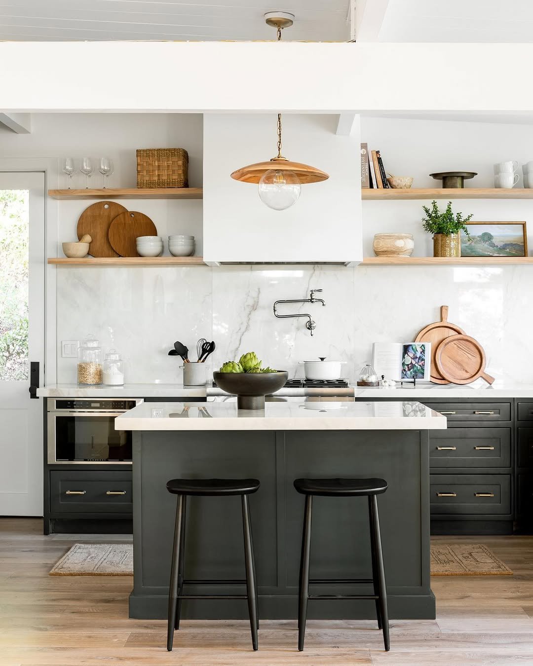 Paired Open Shelves