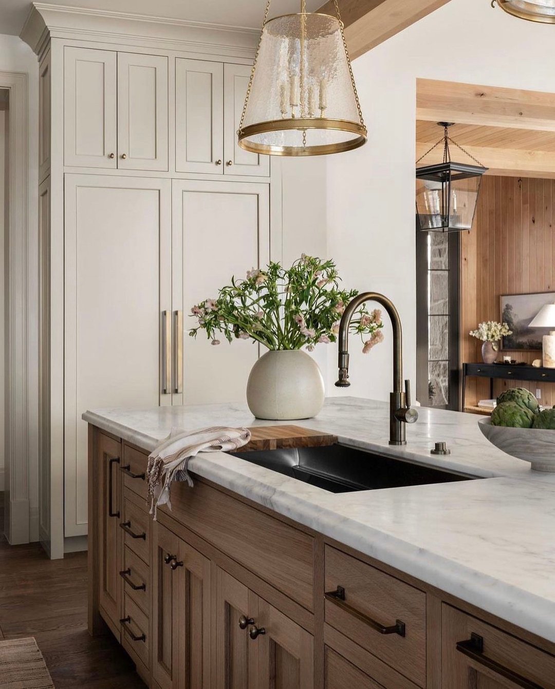 Pale Greige Floor-to-Ceiling Cabinetry