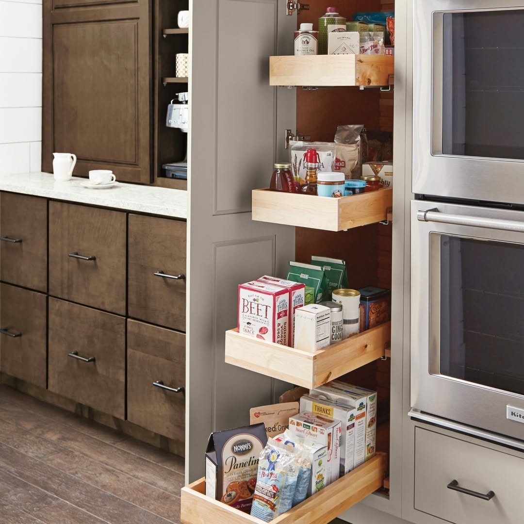 Pale Maple Roll-Out Shelving