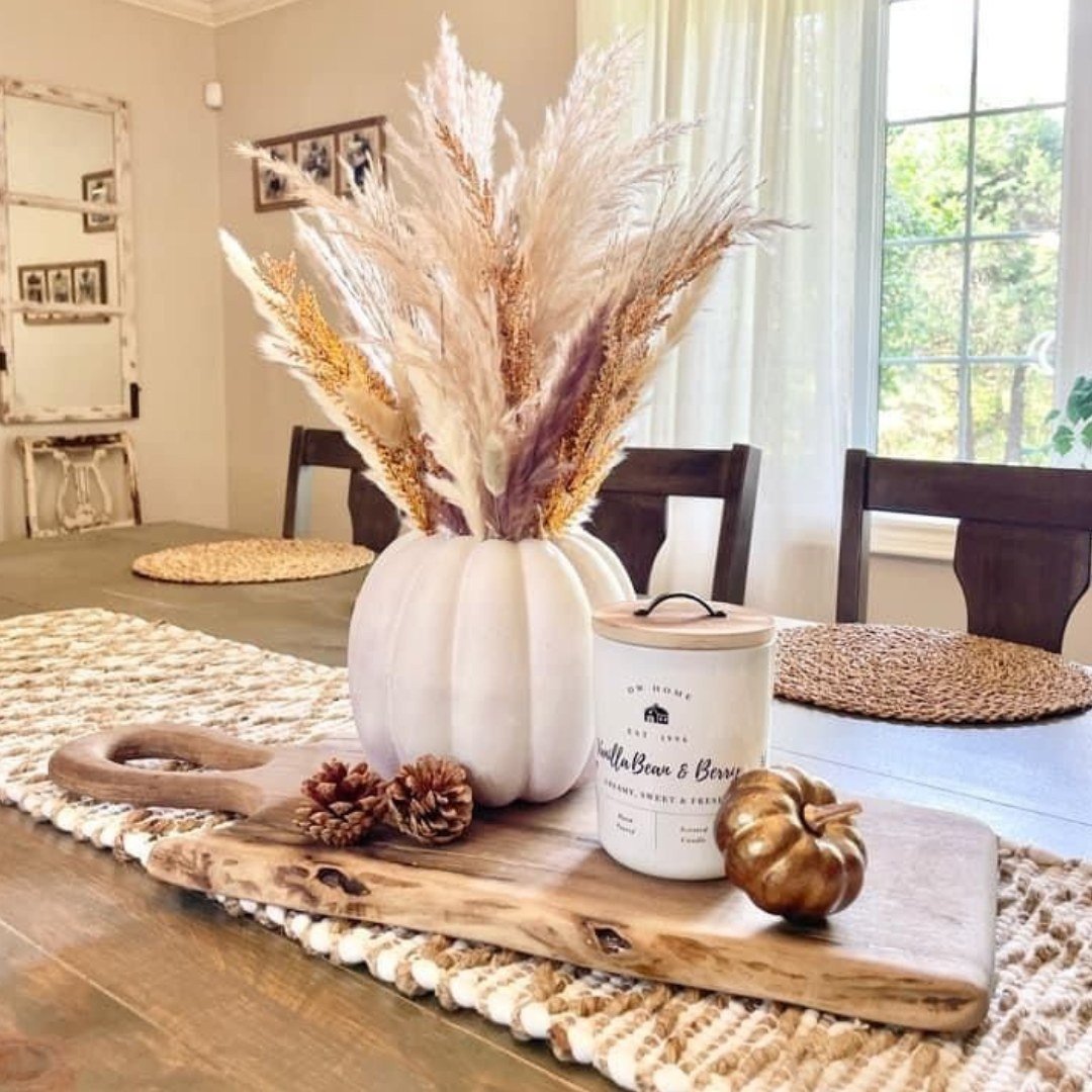 Pampas Pumpkin Table Centerpiece