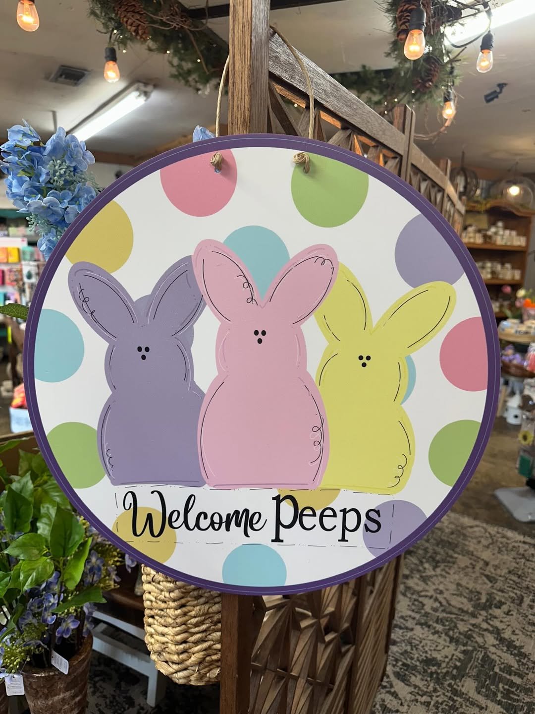 Pastel Easter Bunny Sign