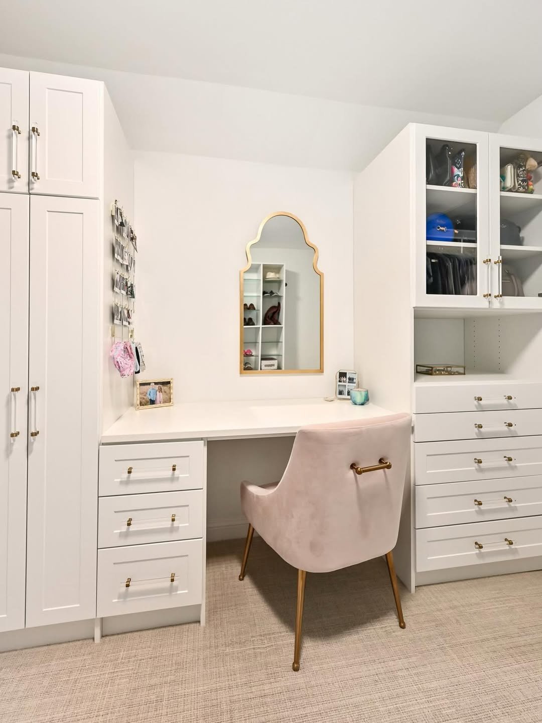 Pink Chair Closet Vanity
