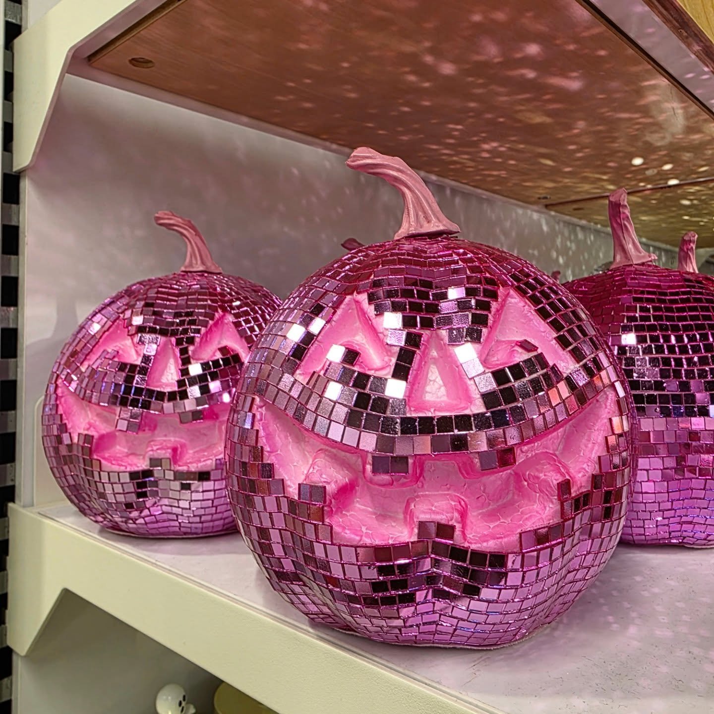 Pink Pumpkin With Mirror Tile Covering