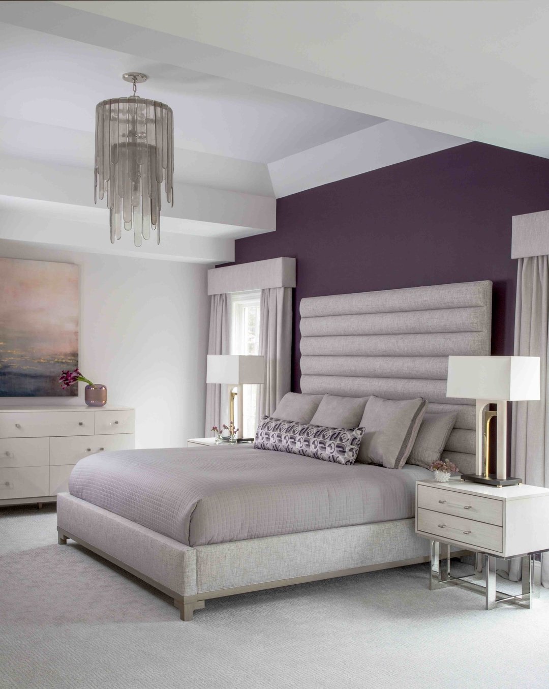 Plum Pewter Bedroom Glamour