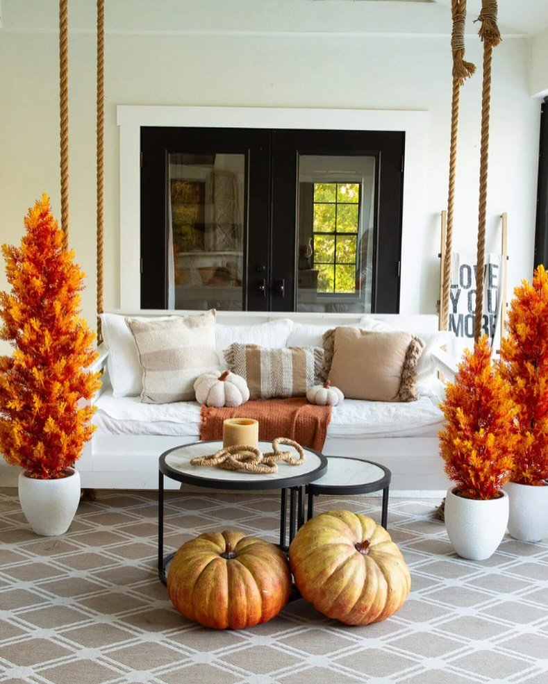 Porch with Fall Trees