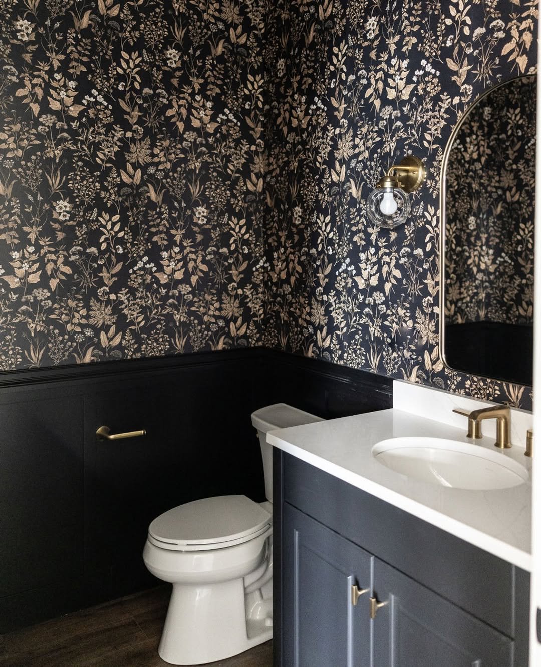 Powder Room with Dark Florals 11