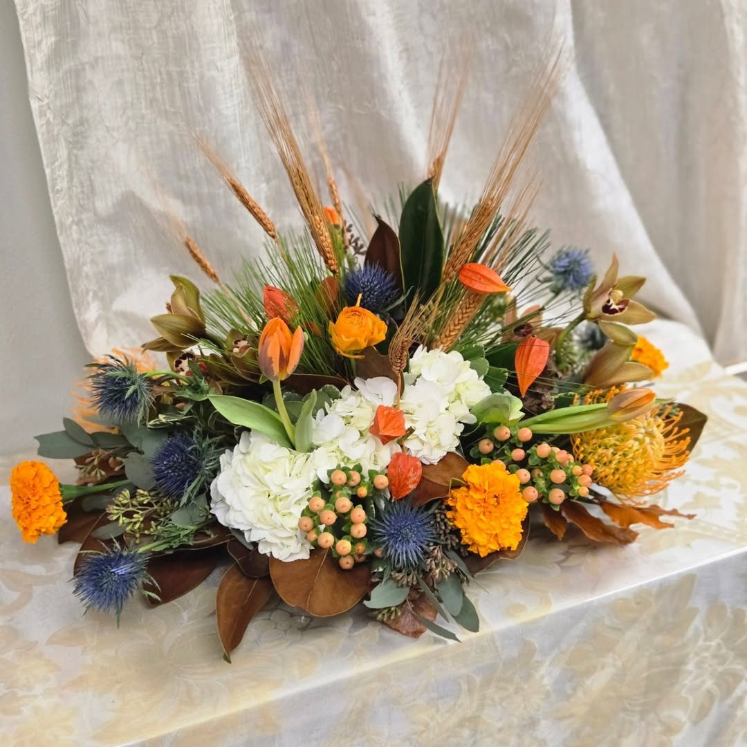 Protea and Wheat Display