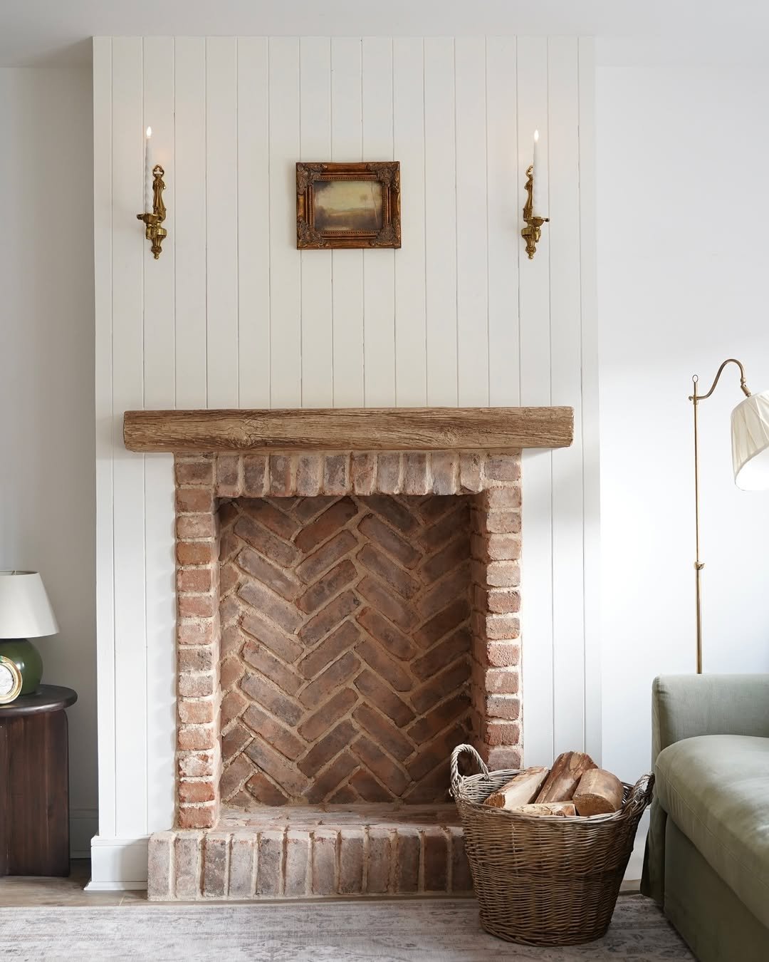 Reclaimed Herringbone Firebox