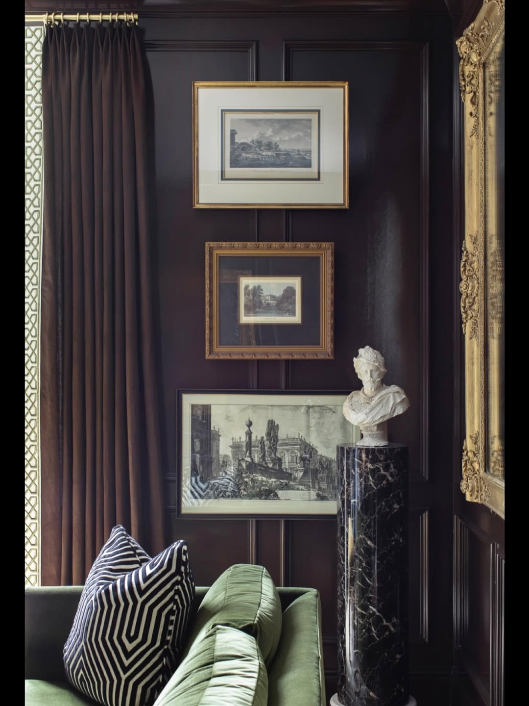 Rust Velvet Room With Modern Glow