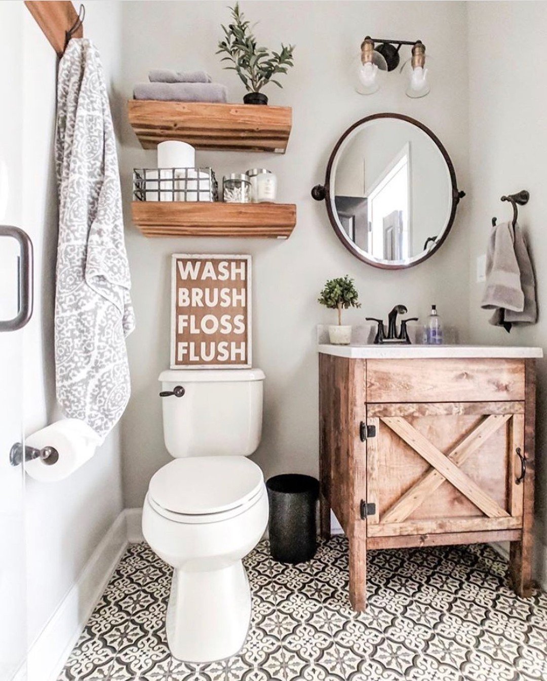 Rustic Utility Shelf Styling 10