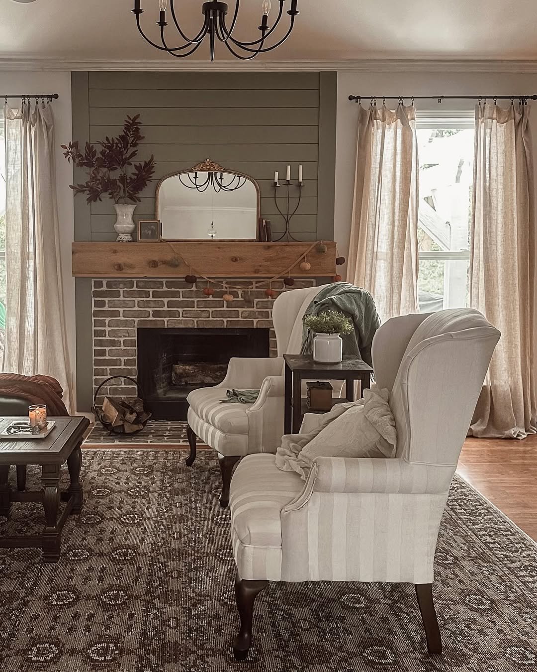 Sage Green Shiplap Surround