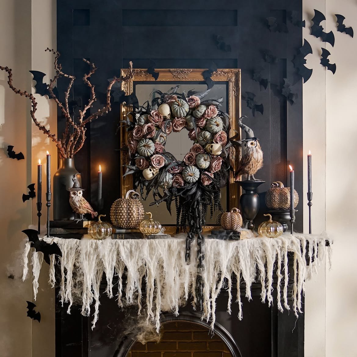 Seasonal Wreath Mirror Placement