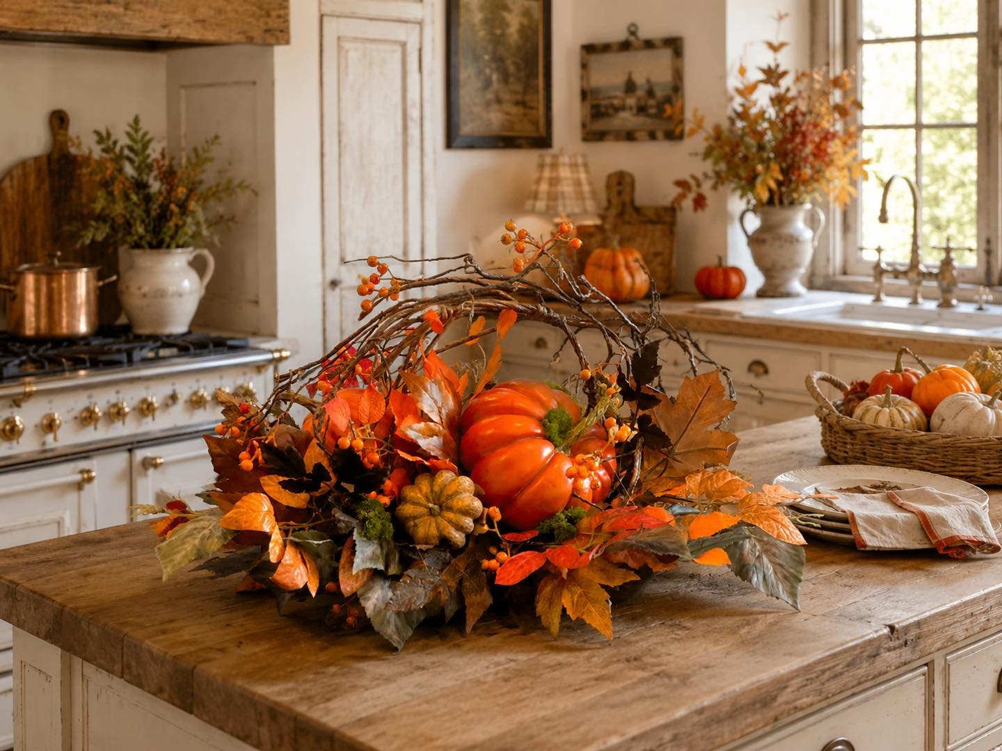 Single Pumpkin Harvest Centerpiece
